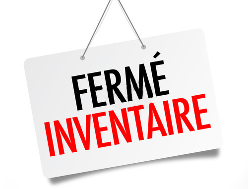 Vendredi 5 Juin: Fermeture pour inventaire